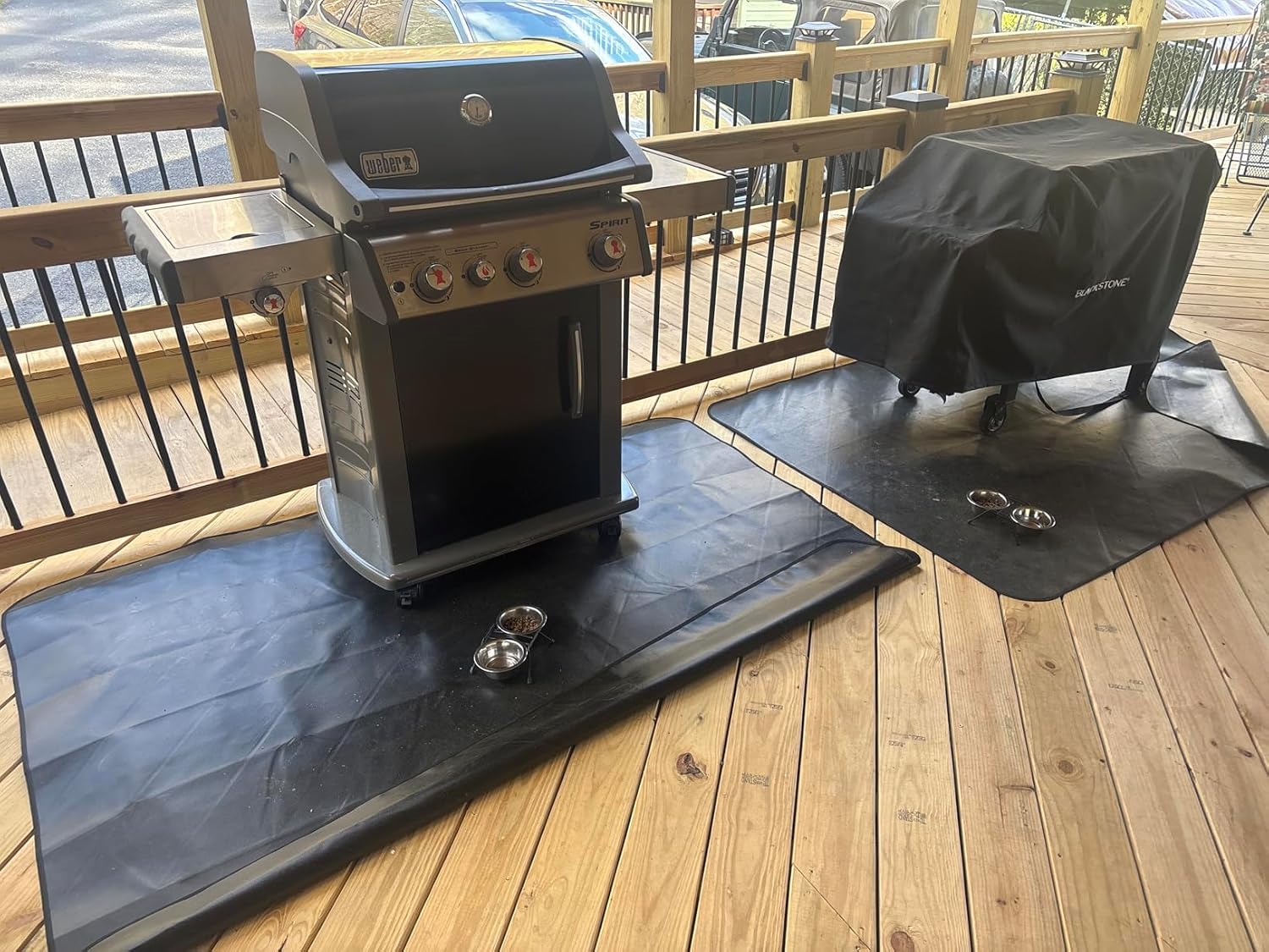 2-Pack 3-Layer Round & Rectangle Fireproof Grill Mat