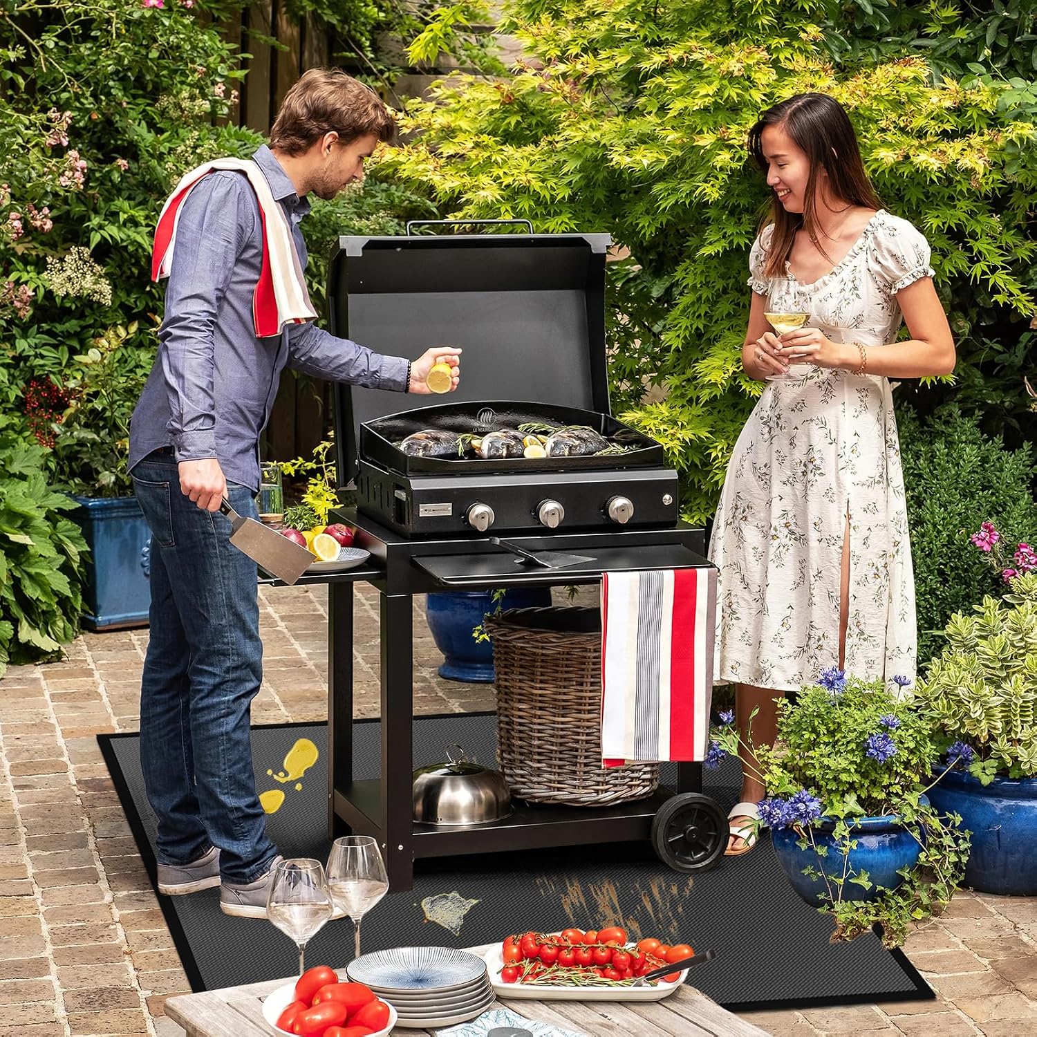 48in Square 4-Layer Fireproof Grill Mat