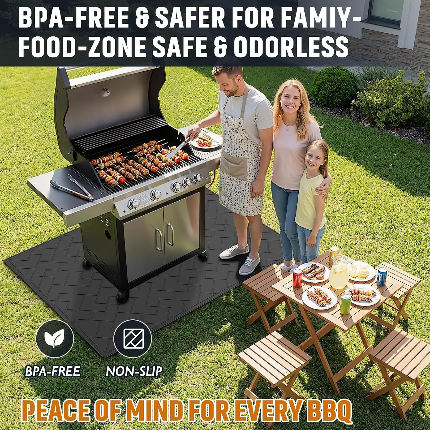 66x49in Heavy Duty Grill Deck Mat