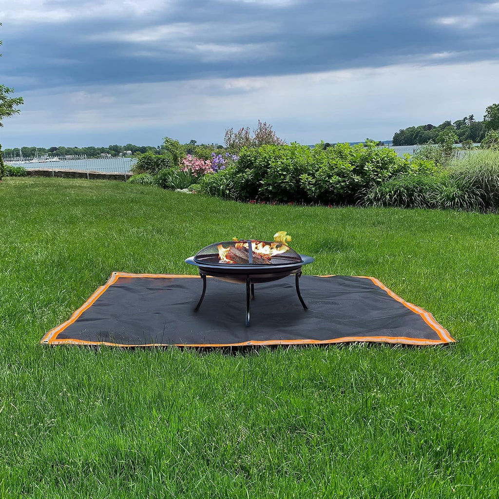67x60in Triple Layer Fireproof Fire Pit Grill Mat