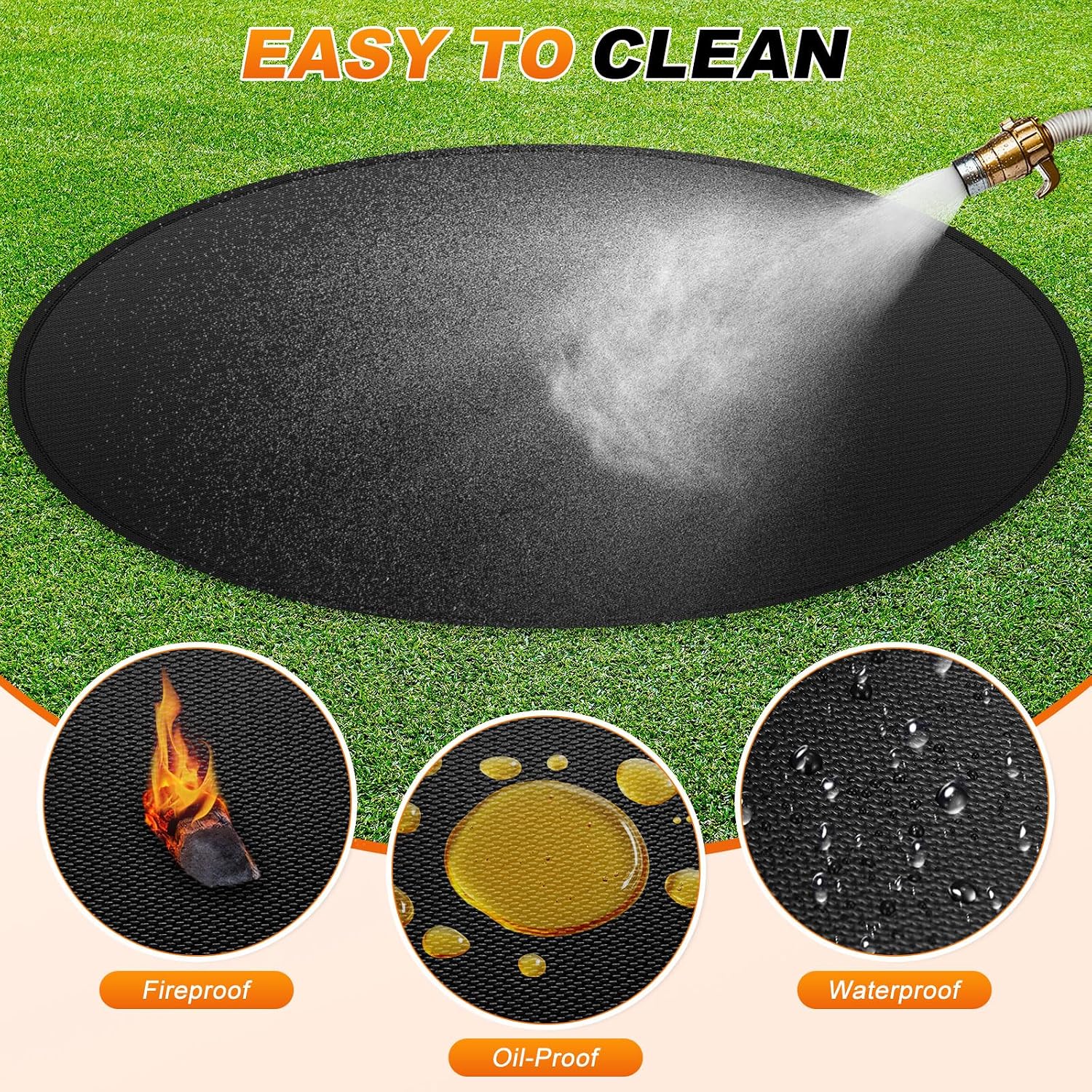 48in Round 2mm Thick Fireproof BBQ Pad